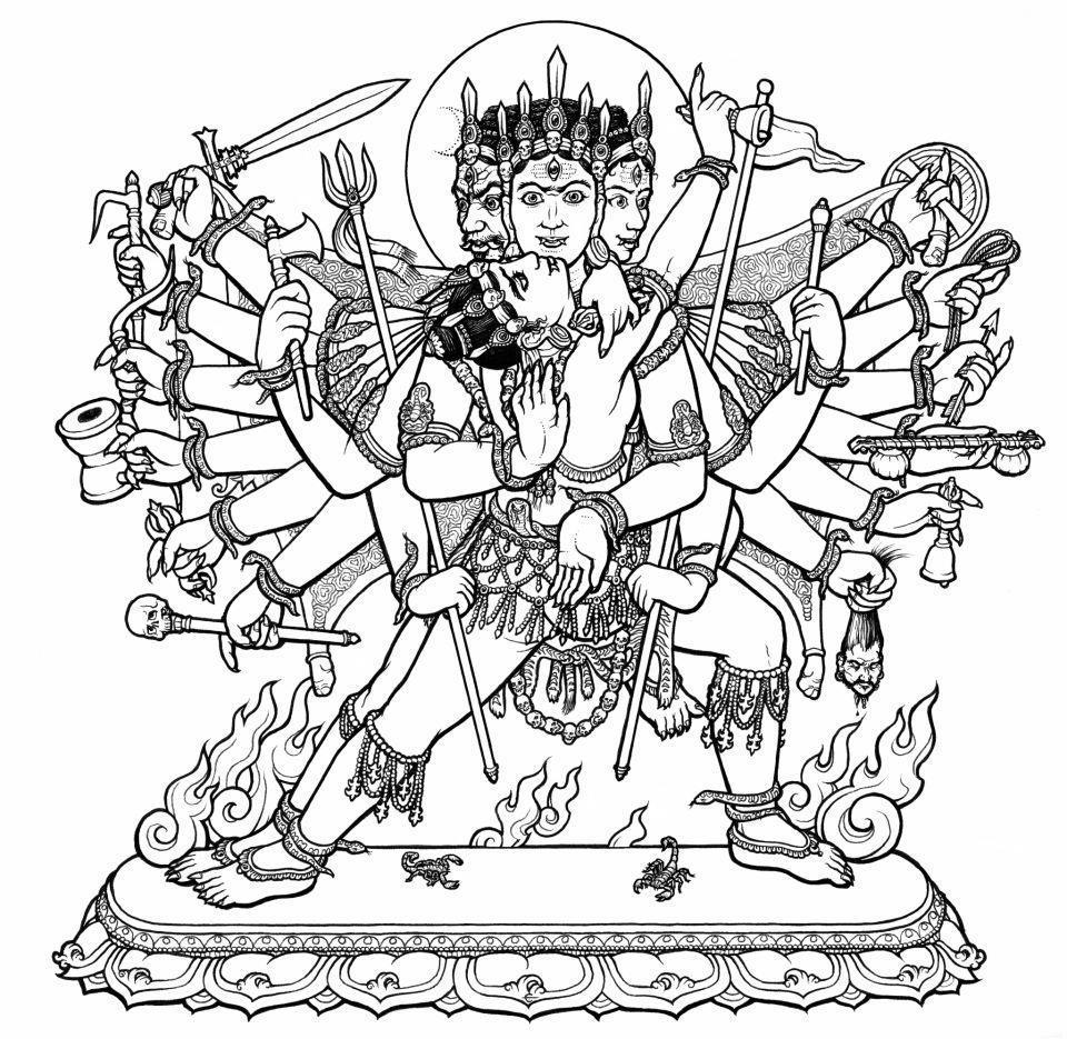 Раскраска: Индуистская мифология (Боги и богини) #109231 - Бесплатные раскраски для печати