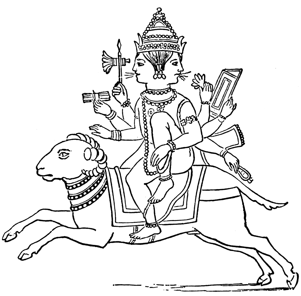 Раскраска: Индуистская мифология (Боги и богини) #109303 - Бесплатные раскраски для печати