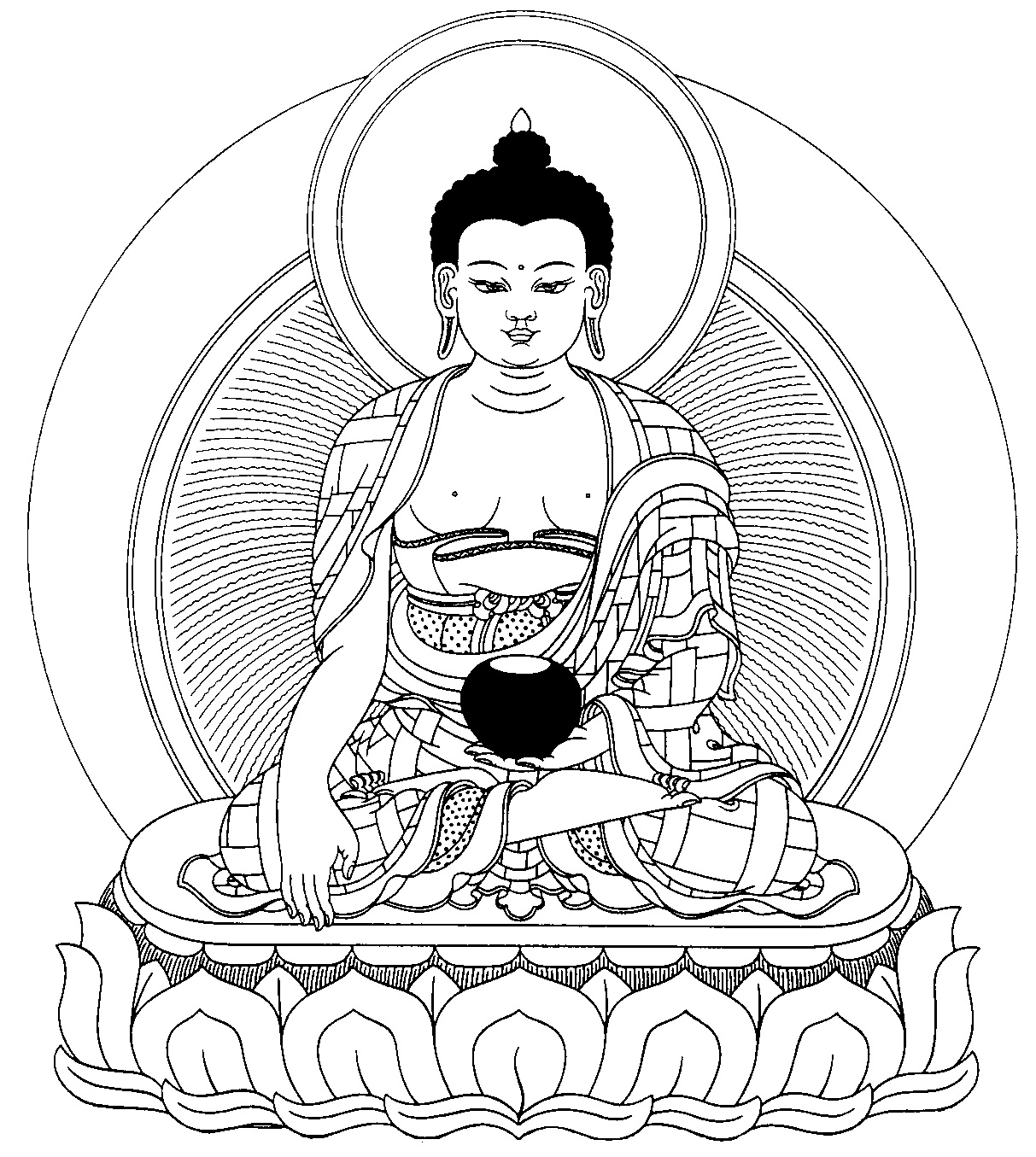 Раскраска: Мифология индуизма: Будда (Боги и богини) #89512 - Бесплатные раскраски для печати