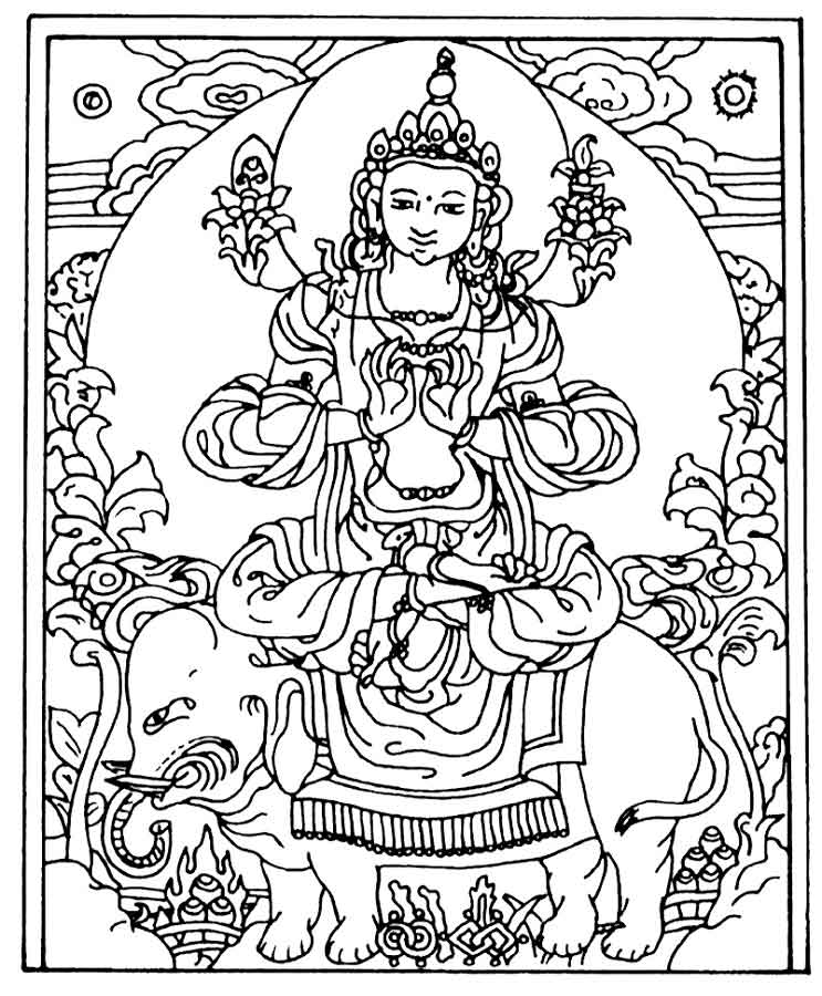 Раскраска: Мифология индуизма: Будда (Боги и богини) #89516 - Бесплатные раскраски для печати