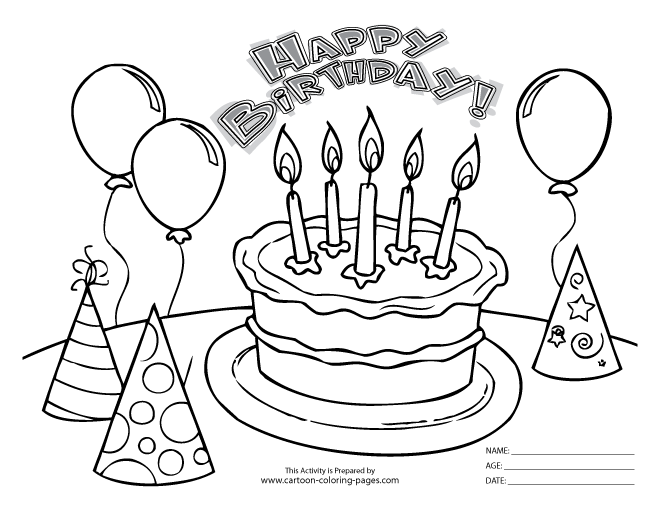 Раскраска: день рождения (Праздники и особые случаи) #57309 - Бесплатные раскраски для печати