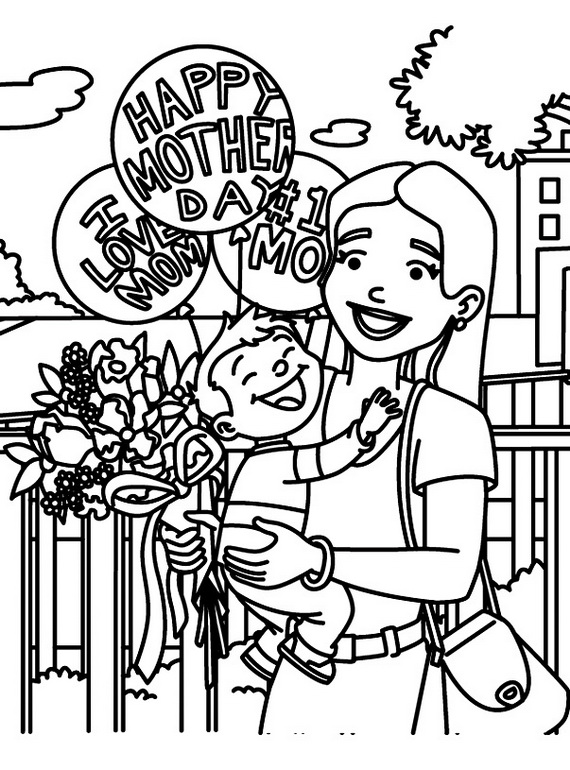 Раскраска: День матери (Праздники и особые случаи) #130004 - Бесплатные раскраски для печати