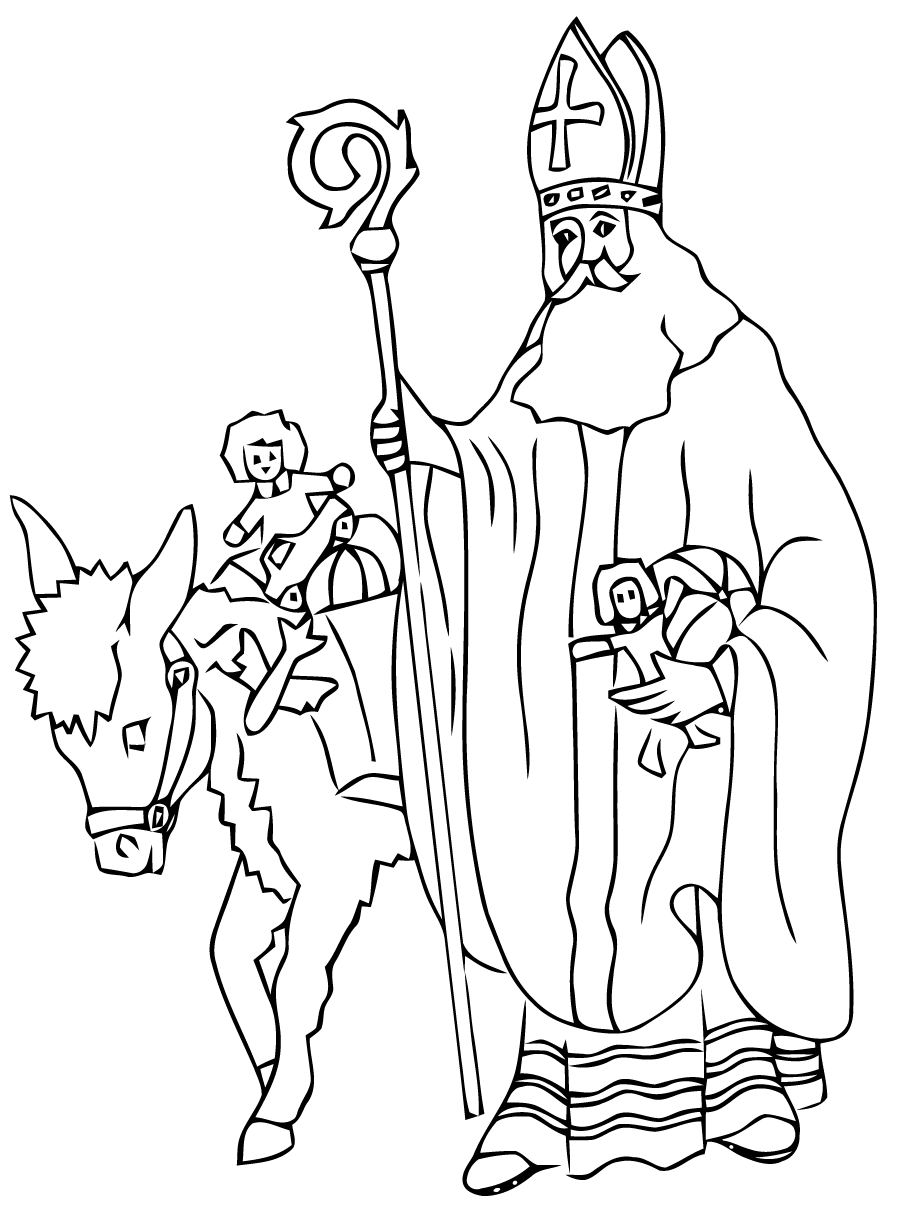 Раскраска Святой Николай для детей