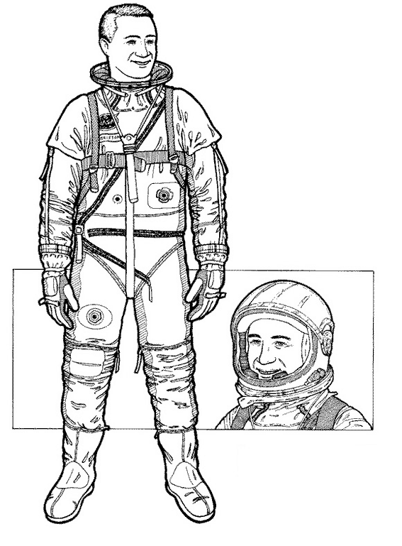 Раскраска: космонавт (Профессии и профессии) #87595 - Бесплатные раскраски для печати