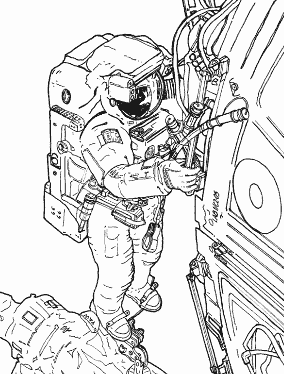 Раскраска: космонавт (Профессии и профессии) #87599 - Бесплатные раскраски для печати