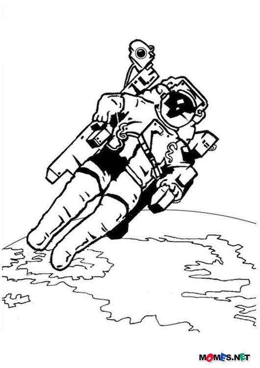 Раскраска: космонавт (Профессии и профессии) #87601 - Бесплатные раскраски для печати