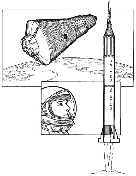 Раскраска: космонавт (Профессии и профессии) #87631 - Бесплатные раскраски для печати