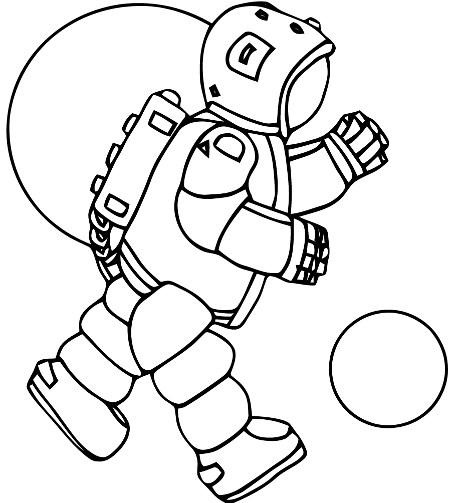 Раскраска: космонавт (Профессии и профессии) #87642 - Бесплатные раскраски для печати