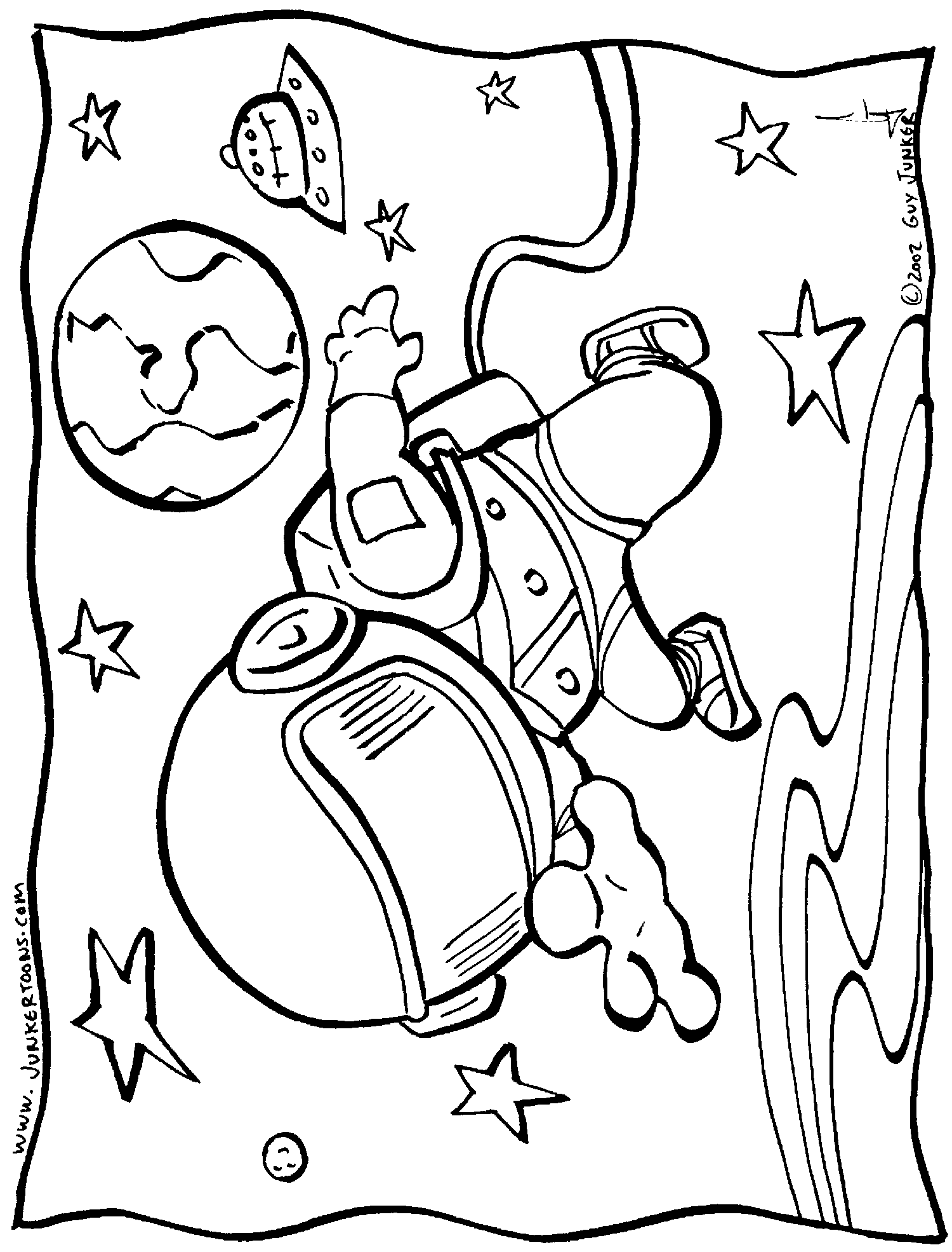 Раскраска: космонавт (Профессии и профессии) #87666 - Бесплатные раскраски для печати