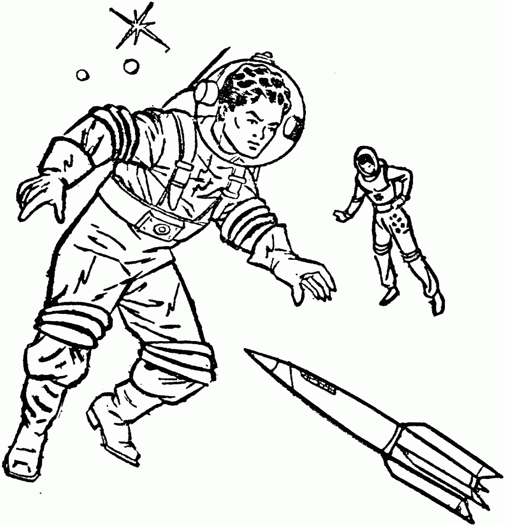 Раскраска: космонавт (Профессии и профессии) #87694 - Бесплатные раскраски для печати