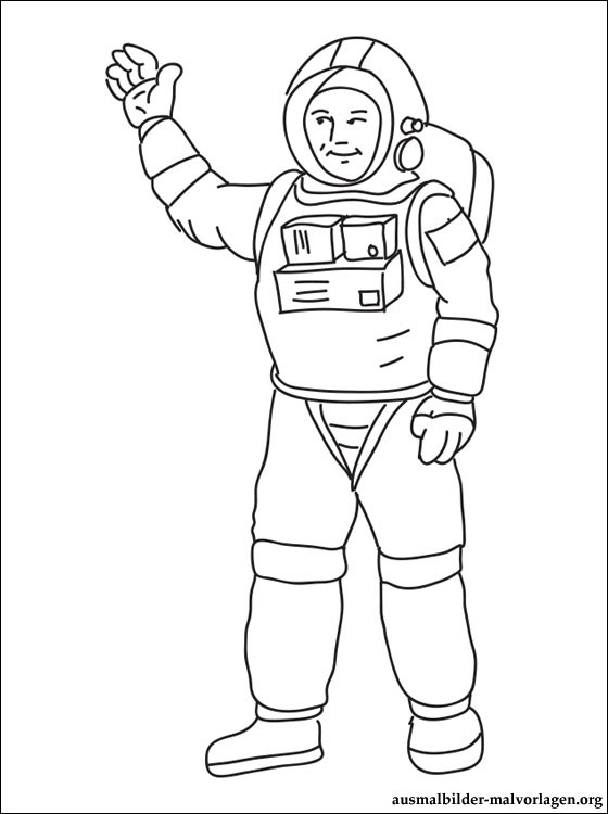 Раскраска: космонавт (Профессии и профессии) #87717 - Бесплатные раскраски для печати
