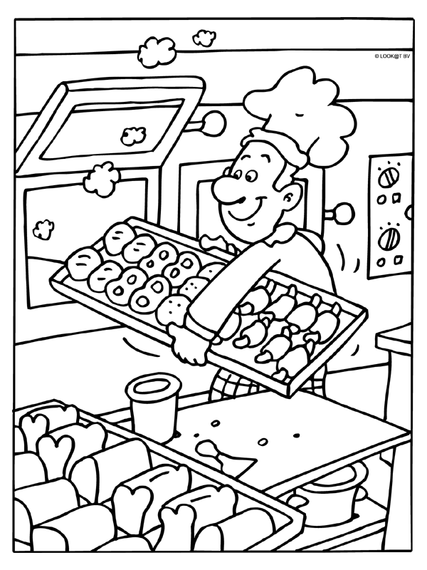 Раскраска: пекарь (Профессии и профессии) #89886 - Бесплатные раскраски для печати
