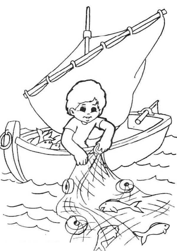 Раскраска: рыбак (Профессии и профессии) #103956 - Бесплатные раскраски для печати