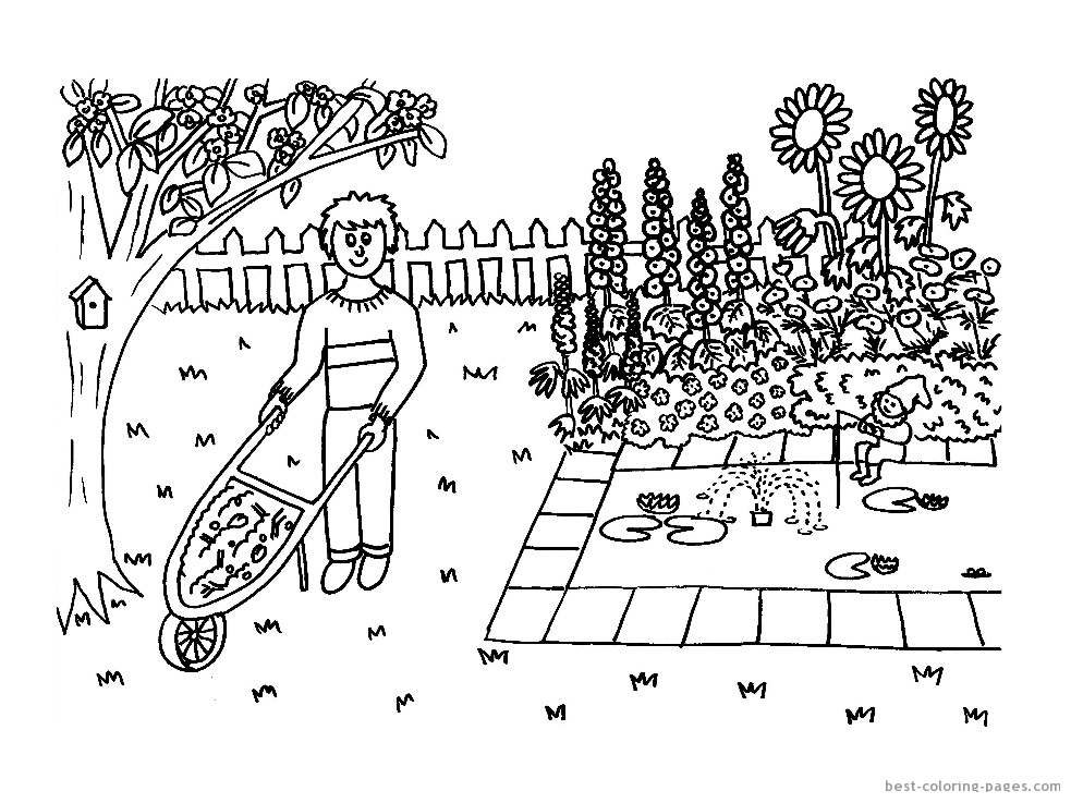 Раскраска: садовник (Профессии и профессии) #98667 - Бесплатные раскраски для печати