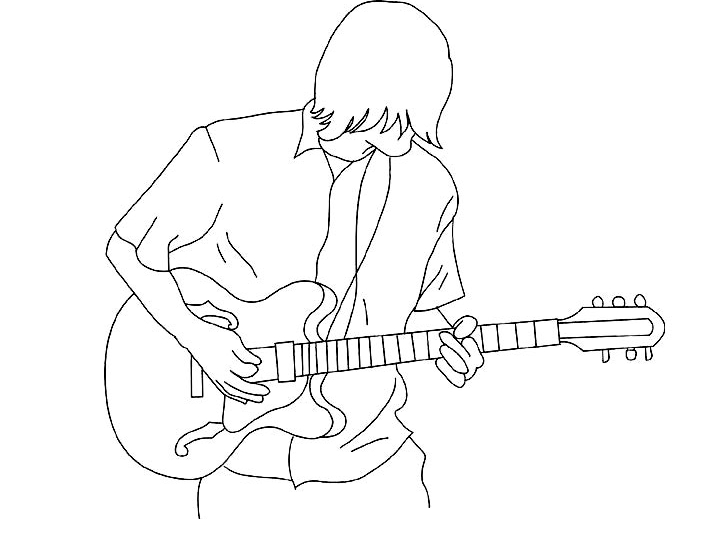 Раскраска: гитарист (Профессии и профессии) #98065 - Бесплатные раскраски для печати