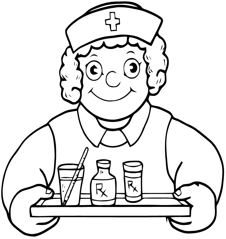 Раскраска: Медсестра / Медсестра (Профессии и профессии) #170391 - Бесплатные раскраски для печати