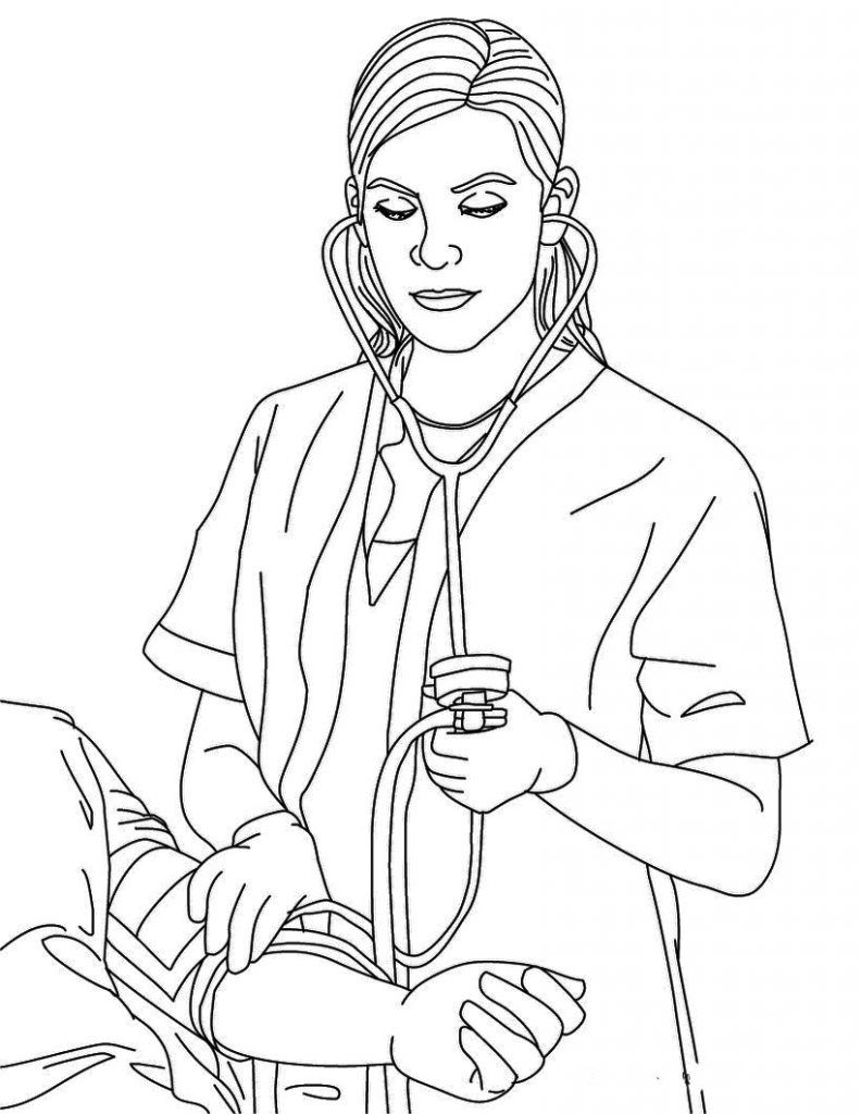 Раскраска: Медсестра / Медсестра (Профессии и профессии) #170400 - Бесплатные раскраски для печати