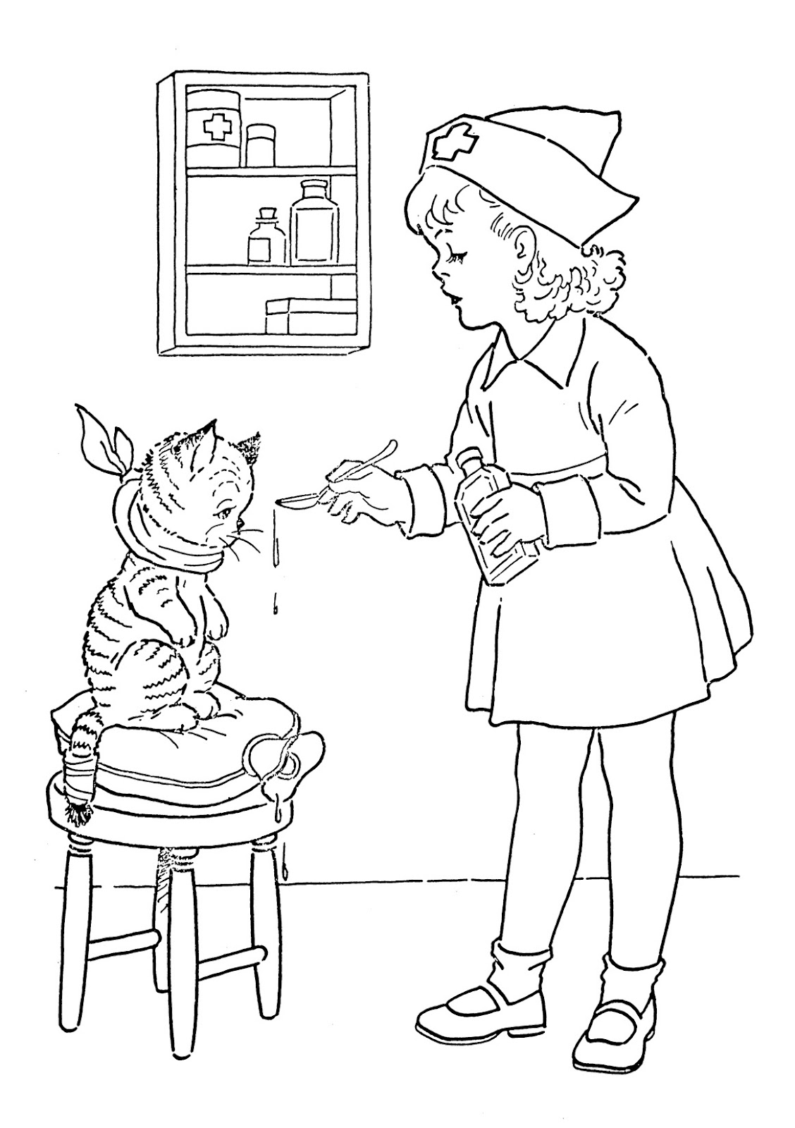Раскраска: Медсестра / Медсестра (Профессии и профессии) #170421 - Бесплатные раскраски для печати