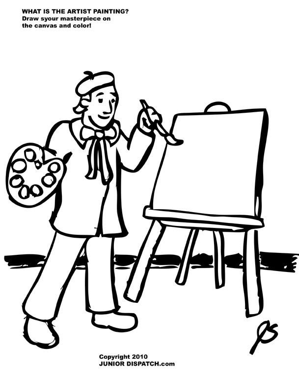 Раскраска: художник (Профессии и профессии) #104382 - Бесплатные раскраски для печати