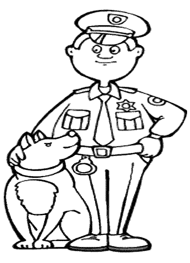 Раскраска: полицейский (Профессии и профессии) #105356 - Бесплатные раскраски для печати