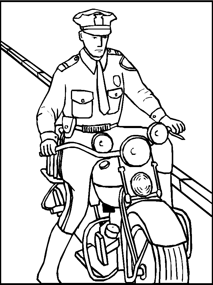 Раскраска: полицейский (Профессии и профессии) #105360 - Бесплатные раскраски для печати
