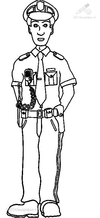 Раскраска: полицейский (Профессии и профессии) #105364 - Бесплатные раскраски для печати
