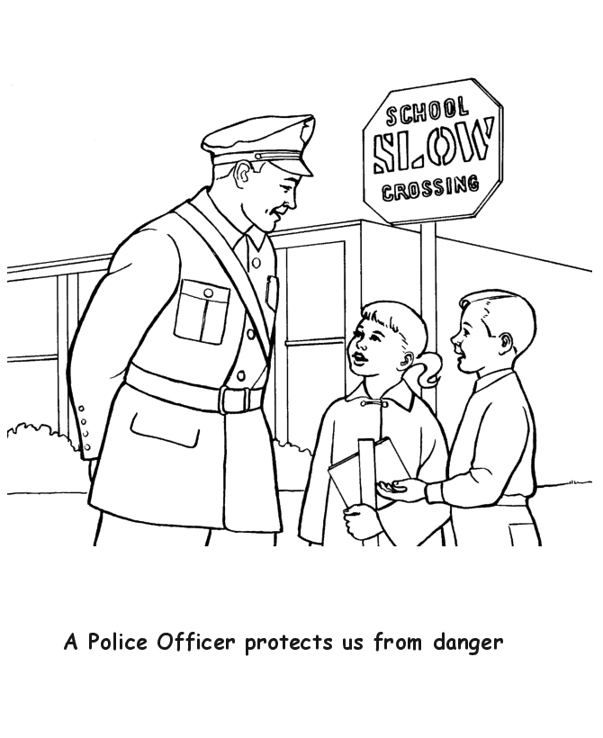 Раскраска: полицейский (Профессии и профессии) #105381 - Бесплатные раскраски для печати