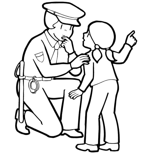 Раскраска: полицейский (Профессии и профессии) #105410 - Бесплатные раскраски для печати