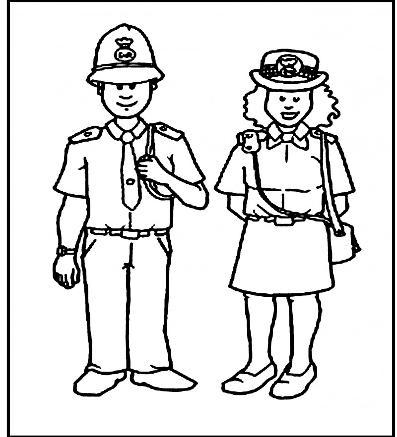 Раскраска: полицейский (Профессии и профессии) #105424 - Бесплатные раскраски для печати