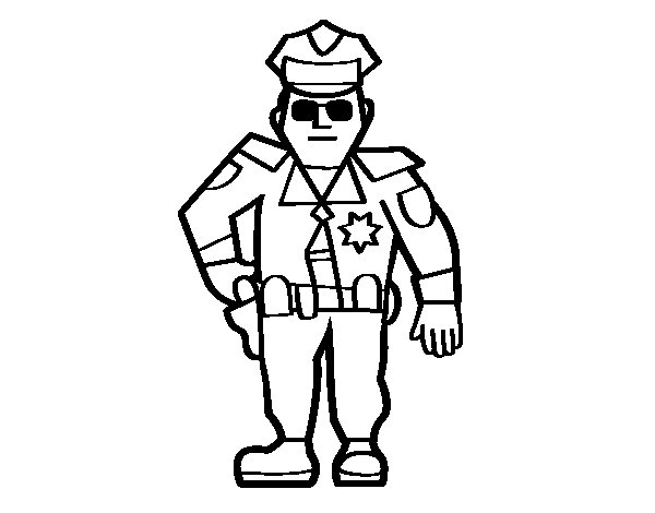 Раскраска: полицейский (Профессии и профессии) #105442 - Бесплатные раскраски для печати