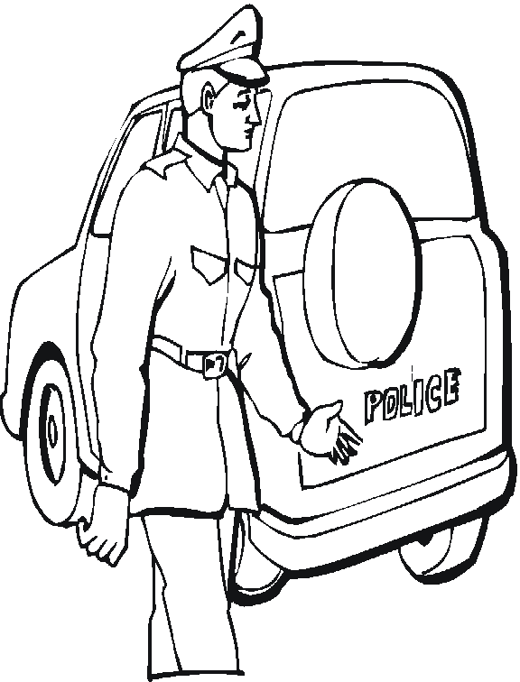 Раскраска: полицейский (Профессии и профессии) #105490 - Бесплатные раскраски для печати