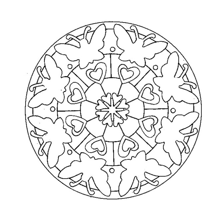Раскраска: Бабочка Мандалы (мандалы) #117383 - Бесплатные раскраски для печати