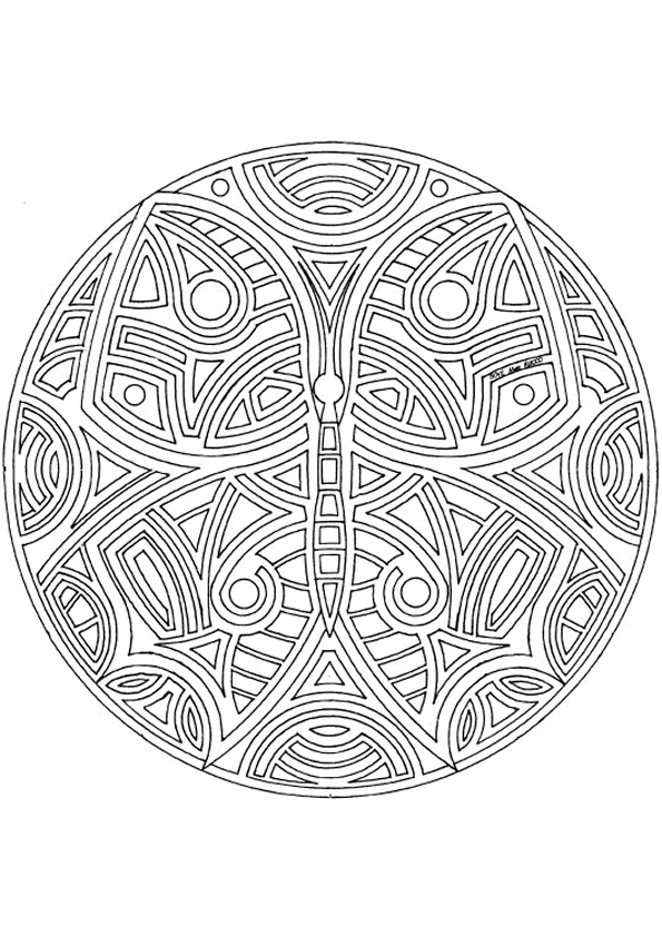 Раскраска: Бабочка Мандалы (мандалы) #117384 - Бесплатные раскраски для печати