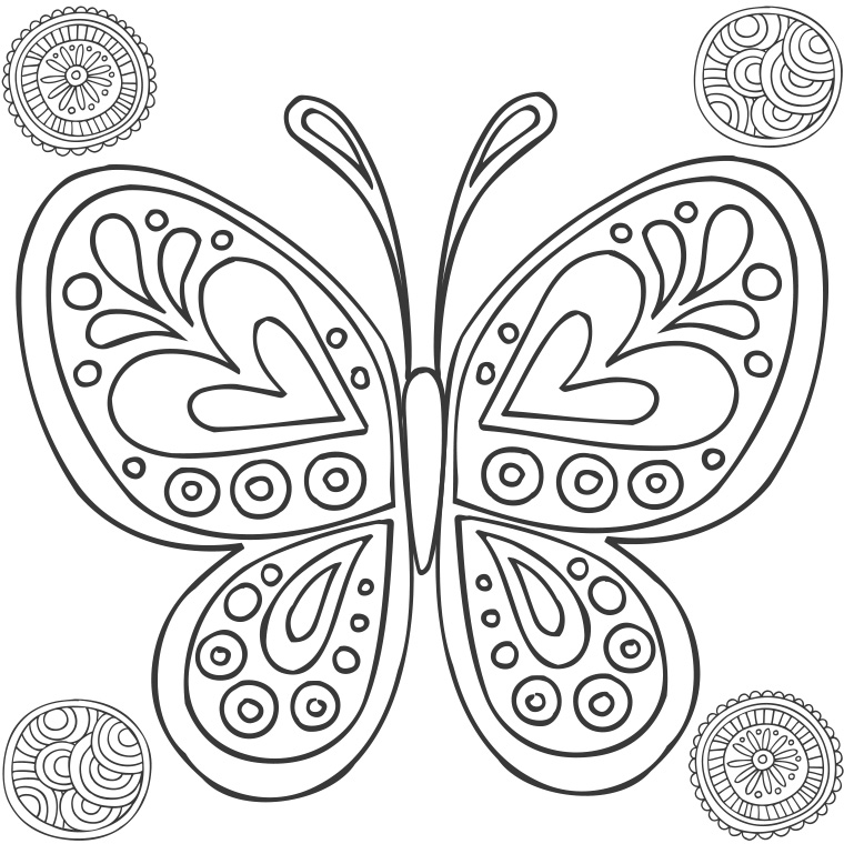 Раскраска: Бабочка Мандалы (мандалы) #117387 - Бесплатные раскраски для печати