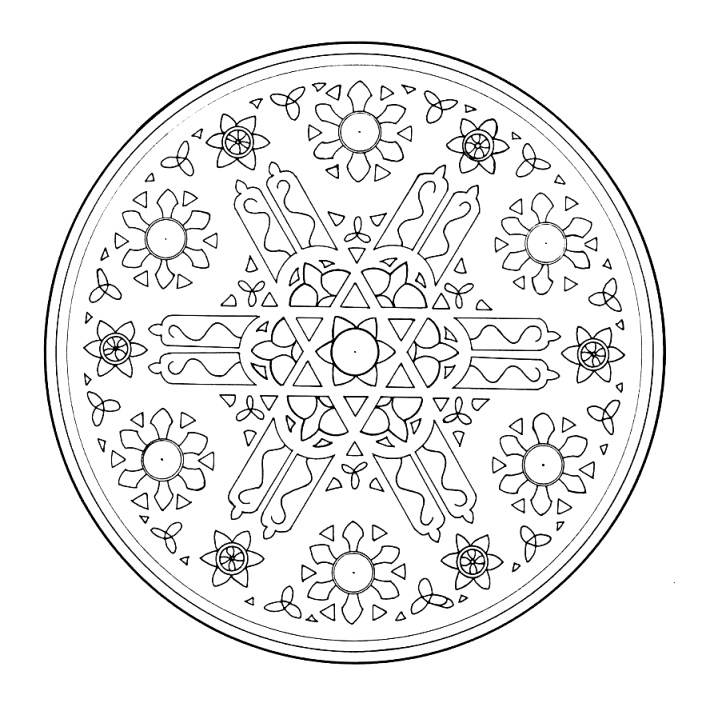 Раскраска: Flocon Mandalas (мандалы) #117615 - Бесплатные раскраски для печати