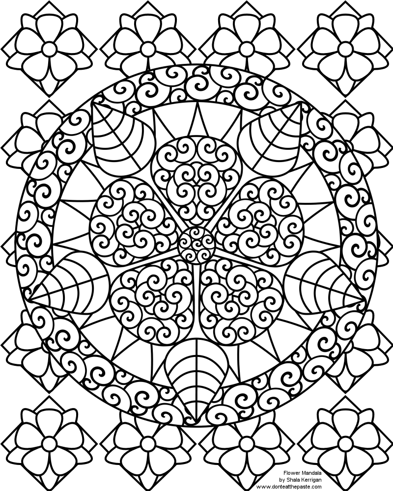 Раскраска: Цветы мандалы (мандалы) #117046 - Бесплатные раскраски для печати