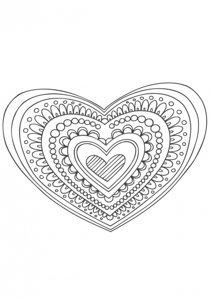 Раскраска: Сердце Мандалы (мандалы) #116684 - Бесплатные раскраски для печати
