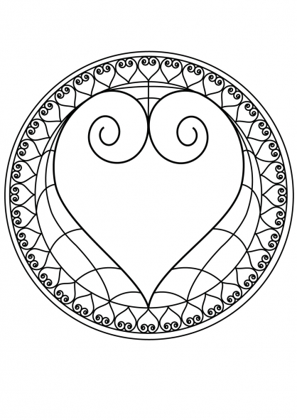 Раскраска: Сердце Мандалы (мандалы) #116687 - Бесплатные раскраски для печати