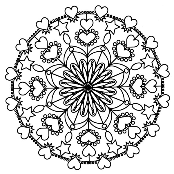 Раскраска: Сердце Мандалы (мандалы) #116694 - Бесплатные раскраски для печати