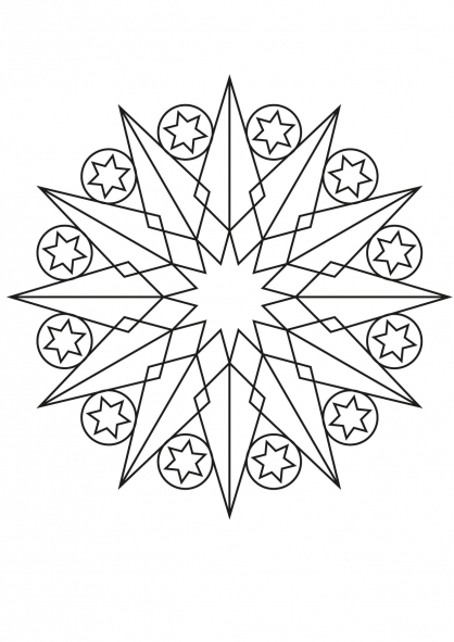 Раскраска: Звездные мандалы (мандалы) #117951 - Бесплатные раскраски для печати