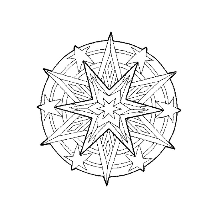 Раскраска: Звездные мандалы (мандалы) #117953 - Бесплатные раскраски для печати