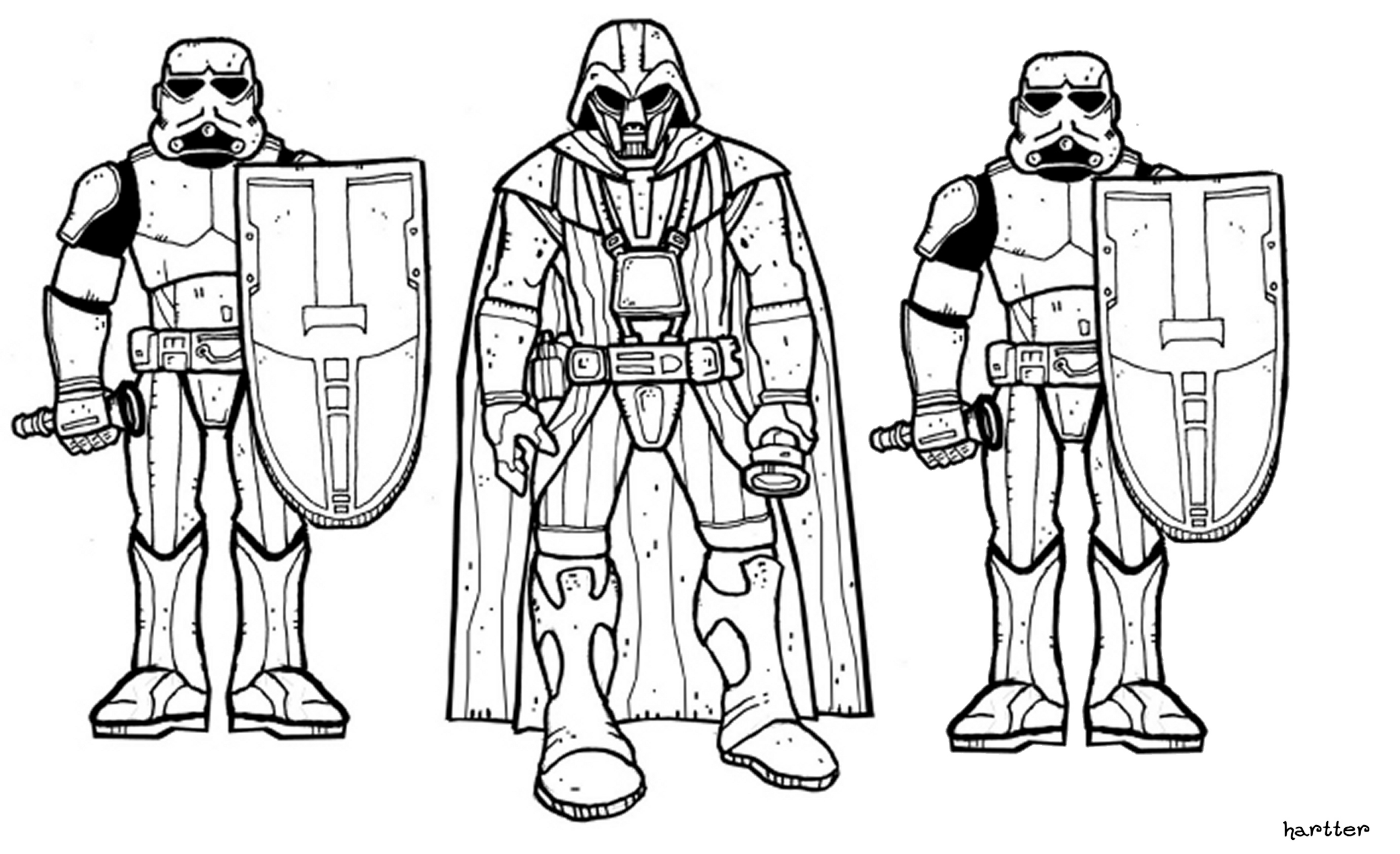 Похожие раскраски персонажей «Звездных войн»