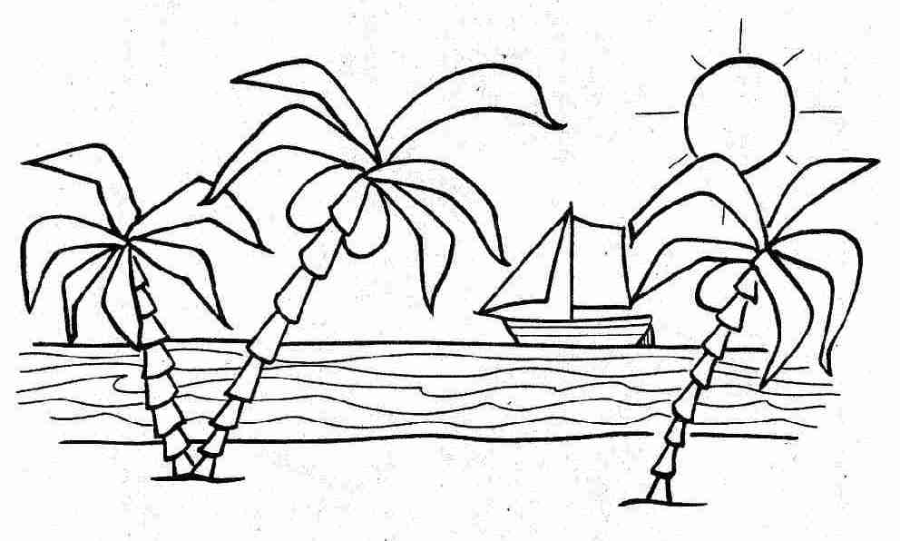Раскраска: пляж (природа) #159036 - Бесплатные раскраски для печати