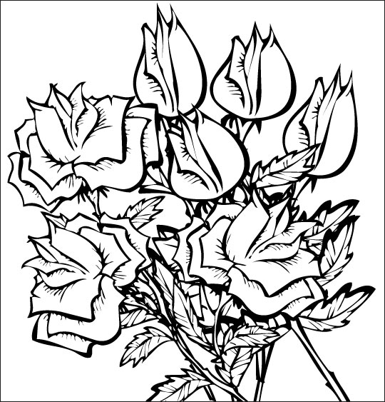 Раскраска: Букет цветов (природа) #160741 - Бесплатные раскраски для печати