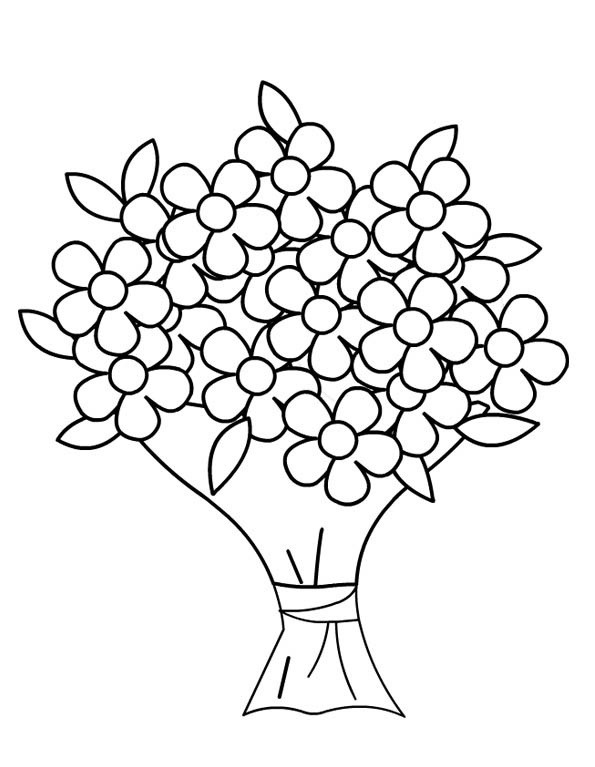 Раскраска: Букет цветов (природа) #160836 - Бесплатные раскраски для печати
