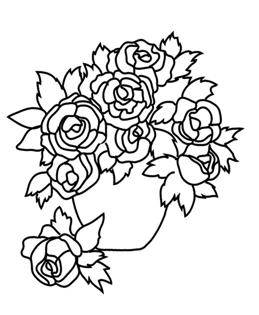 Раскраска: Букет цветов (природа) #160859 - Бесплатные раскраски для печати