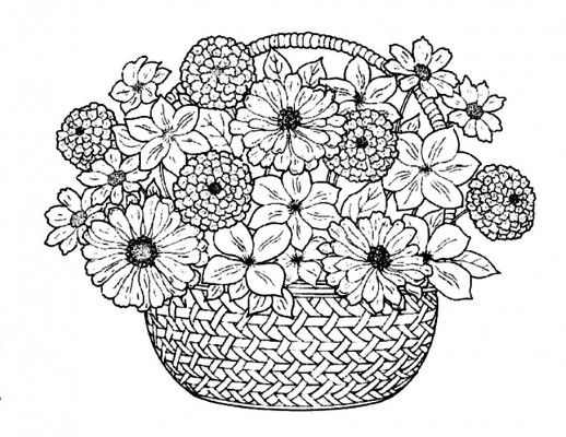 Раскраска: Букет цветов (природа) #160875 - Бесплатные раскраски для печати