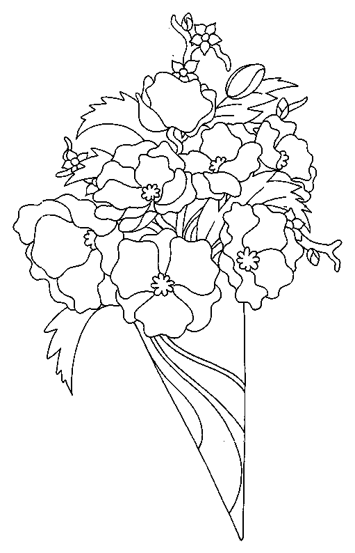 Раскраска: Букет цветов (природа) #160878 - Бесплатные раскраски для печати