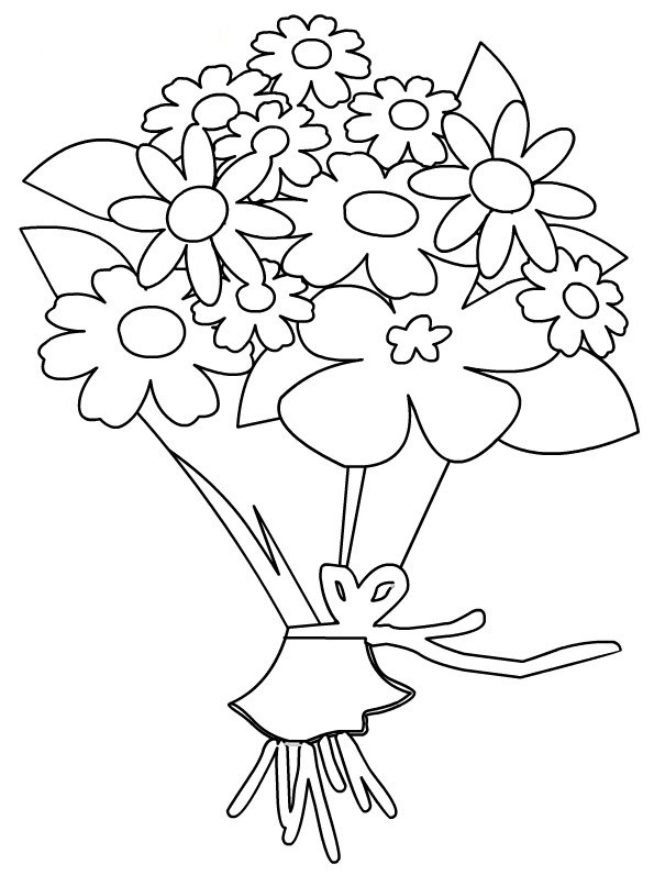 Раскраска: Букет цветов (природа) #160980 - Бесплатные раскраски для печати