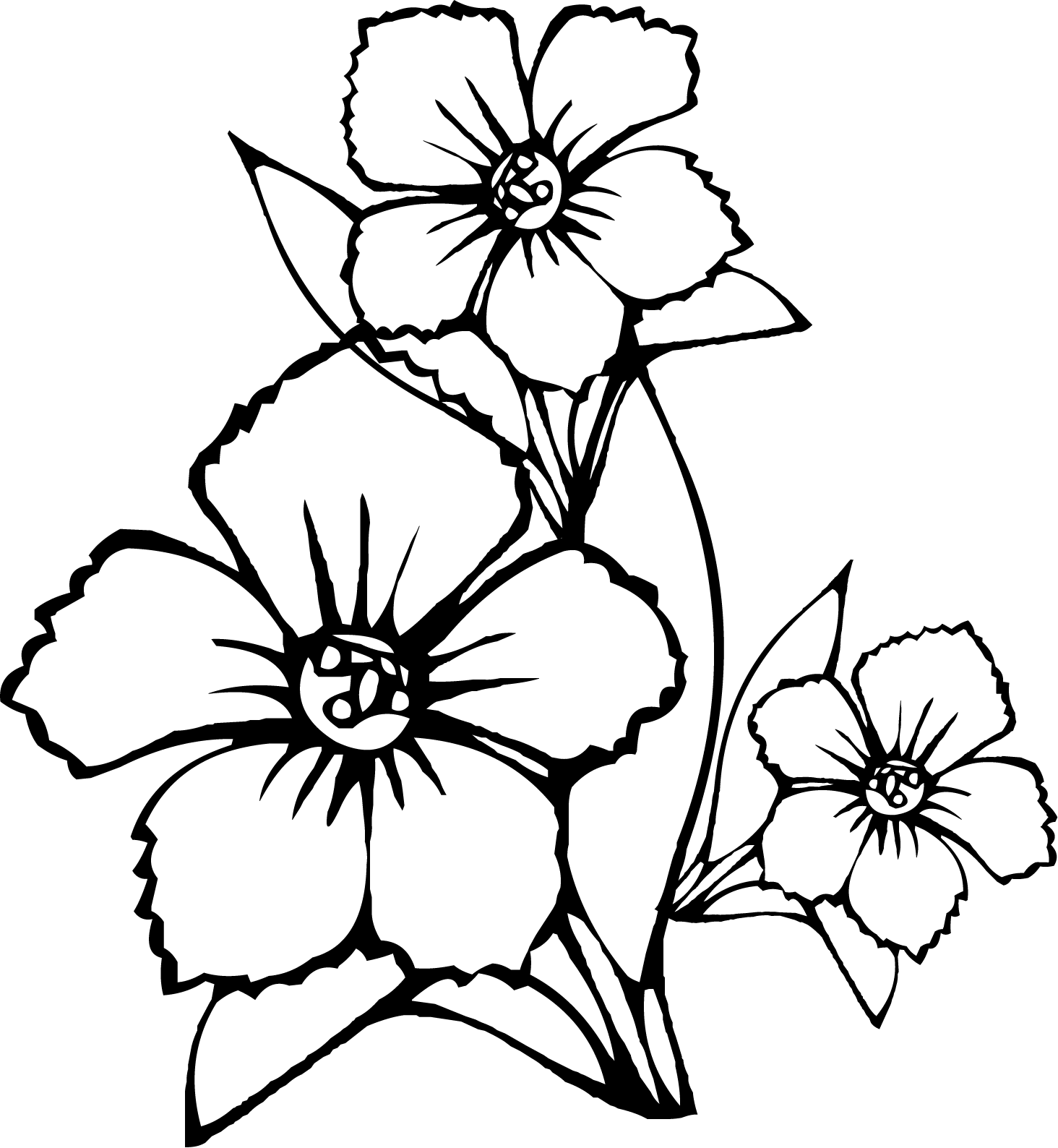 Раскраска: Букет цветов (природа) #161003 - Бесплатные раскраски для печати